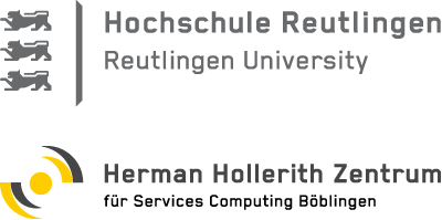 Logo Hochschule Reutlingen und Logo Herman Hollerith Zentrum
